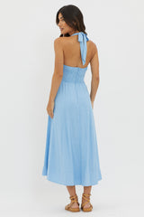 Marybeth Halterneck Midi Dress Blue