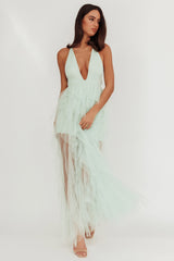 Auguste Cascading Frill Maxi Dress Mint