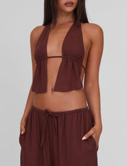 LAINEY TOP - CHOCOLATE