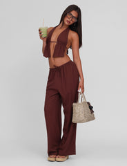 LAINEY TOP - CHOCOLATE