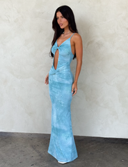 GARNET MAXI DRESS - TEAL BUTTERFLY PAISLEY