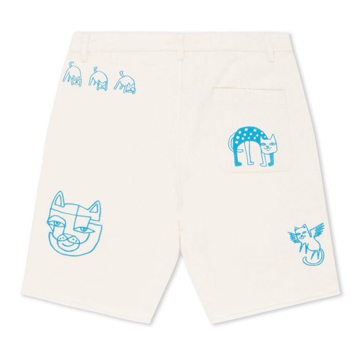 Blonded Denim Shorts (Off White) - Four Street