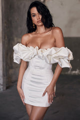 Boned Ruffle Mini Party Dress