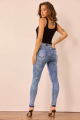 Easy Does It Crop Jeans - Washed Blue