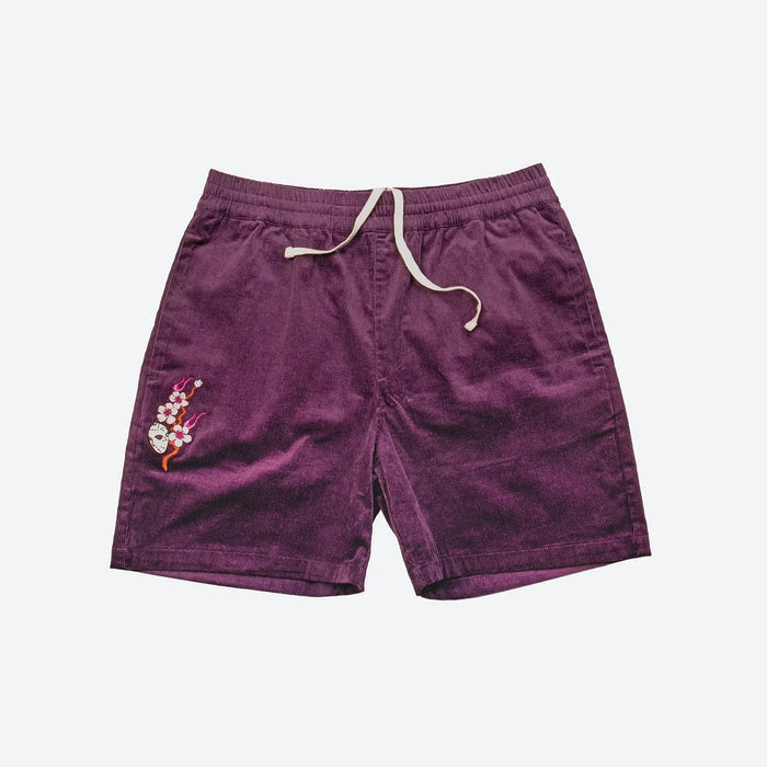 Fire Blossom Embroidered Corduroy Short - Four Street