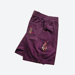 Fire Blossom Embroidered Corduroy Short - Four Street