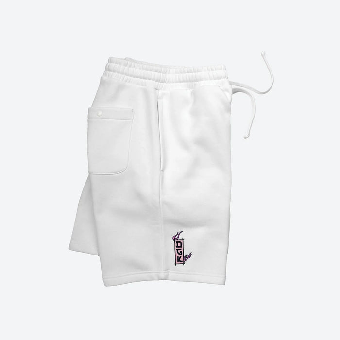 Fire Blossom Embroidered Fleece Short - Four Street
