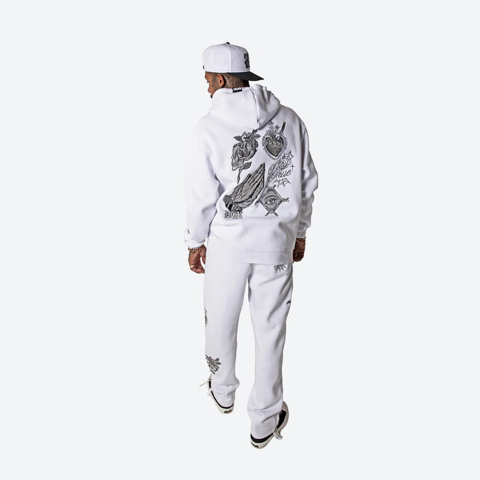 Inked Embroidered Fleece Pants - Four Street