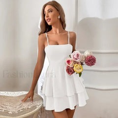 Sexy Sling Summer Women's 2024 New Bow Lace-up Skinny High Waist Female Mini Dress